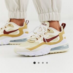 Nike Air Max 270 React, Beige and tan, Size 6